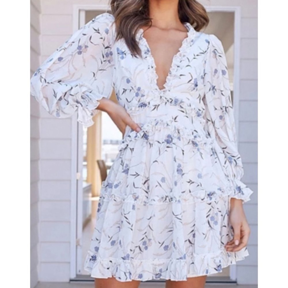 ❌SOLD OUT❌ EFFORTLESS LONG SLEEVE FLORAL DRESS - Picture 2 of 3